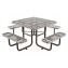 Expanded Steel Picnic Table, Square, 81 x 81 x 29.5, Gray Top, Gray Base/Legs1