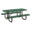 Expanded Steel Picnic Table, Rectangular, 72 x 62 x 29.5, Green Top, Green Base/Legs1