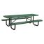 Expanded Steel Picnic Table, Rectangular, 96 x 62 x 29.5, Green Top, Green Base/Legs1