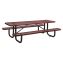 Expanded Steel Picnic Table, Rectangular, 96 x 62 x 29.5, Red Top, Red Base/Legs1