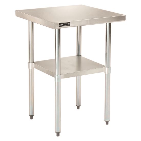 Work Table with Undershelf, Square, 24 x 24 x 35, Silver Top, Silver Base/Legs1