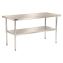 Work Table with Undershelf, Rectangular, 60 x 30 x 35, Silver Top, Silver Base/Legs1