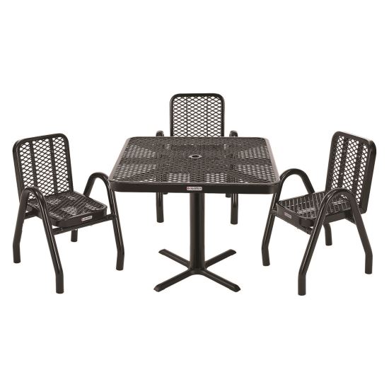 Outdoor Dining Set, Square, 36 x 36 x 29, Black Top, Black Base/Legs1