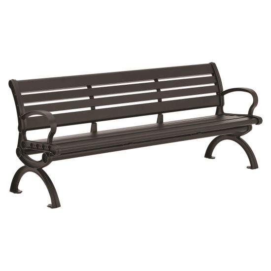 Aluminum Bench with Back, 73 x 22.75 x 30.75, Black1