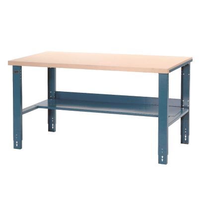 Complete Industrial Workbench, 800 lbs, 60 x 30 x 57.5 to 62.5, Blue1