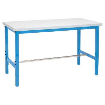 Adjustable Height Heavy Duty Workbenches, 5,000 lbs, 48 x 36 x 31.63 to 43.63, White/Blue1