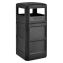 Square Plastic Waste Receptacle, Dome Lid with Open Sides, 42 gal, Black1