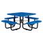 Perforated Steel Picnic Table, Square, 81 x 81 x 29.5, Blue Top, Blue Base/Legs1