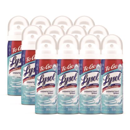 Disinfectant Spray To Go, Crisp Linen Scent, 1.5 oz Aerosol Spray, 12/Carton1