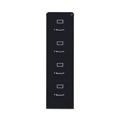 Four-Drawer Economy Vertical File, Letter-Size File Drawers, 15" x 22" x 52", Black1