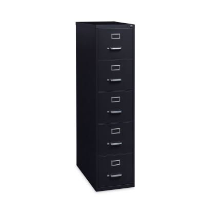 Five-Drawer Economy Vertical File, Letter-Size File Drawers, 15" x 26.5" x 61.37", Black1