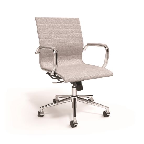 Everell Fabric Managers Chair, Supports up to 275 lb, 16.4" to 20.1" Seat Height, Heather Gray Seat/Back, Chrome Base1