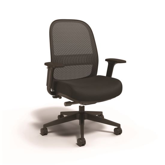 Essentials Mesh Back Fabric Task Chair, Adjustable Lumbar Support, Supports Up to 275 lb, 18.31" to 22.17" Seat Height, Black1