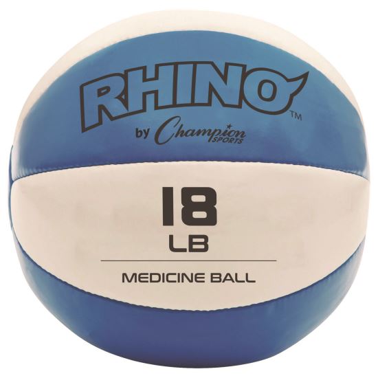 Rhino Leather Medicine Ball, 18 lb, Teal/White1