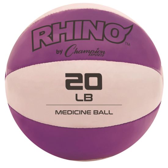 Rhino Leather Medicine Ball, 20 lb, Purple/White1