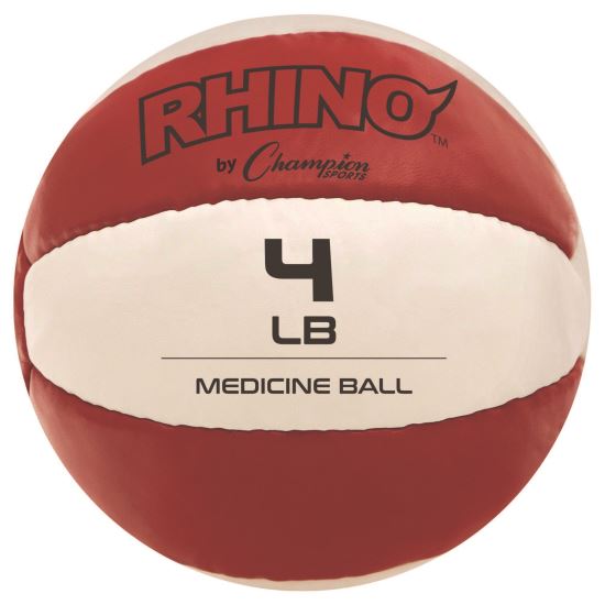 Rhino Leather Medicine Ball, 4 lb, Red/White1