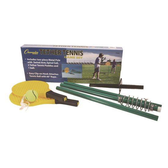 Tether Tennis Game Set, Two Paddles, Two Tennis Balls1