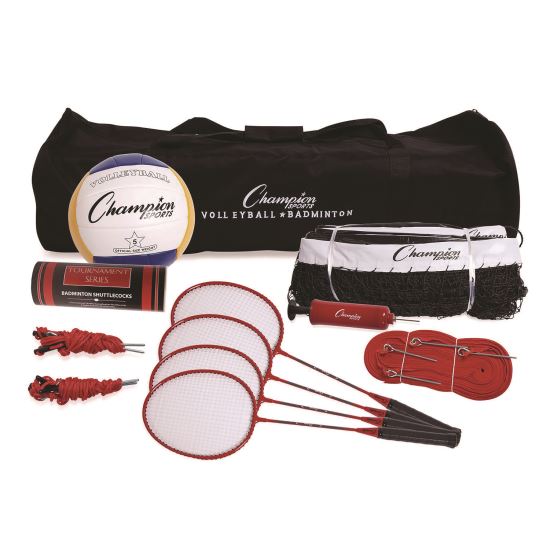 Deluxe Volleyball/Badminton Tournament Set, (4) Rackets/(2) Shuttlecocks/(2) Birdies/Net/Pump/Volleyball1