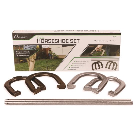 Steel Horseshoe Set, (4) Horseshoes/(2) 20" Stakes/Nylon Carry Bag1