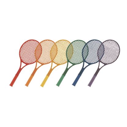 Plastic Tennis Racket Set, Six 21" Rackets, Assorted Colors1