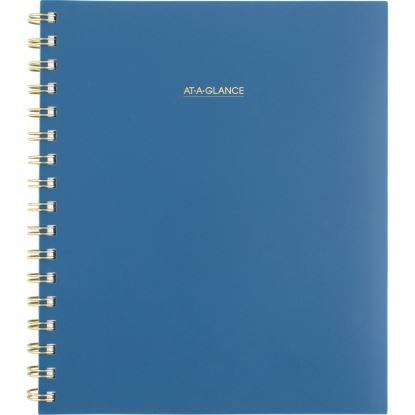 Harmony Weekly/Monthly Poly Planner, 8.88 x 7.69, Blue/Gold Cover, 13-Month (Jan to Jan): 2025 to 20261