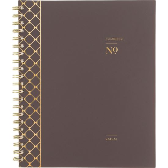 Workstyle Monthly Poly Planner, Geometric Artwork, 11 x 8.5, Java Brown/Gold Cover, 12-Month (Jan to Dec): 20251