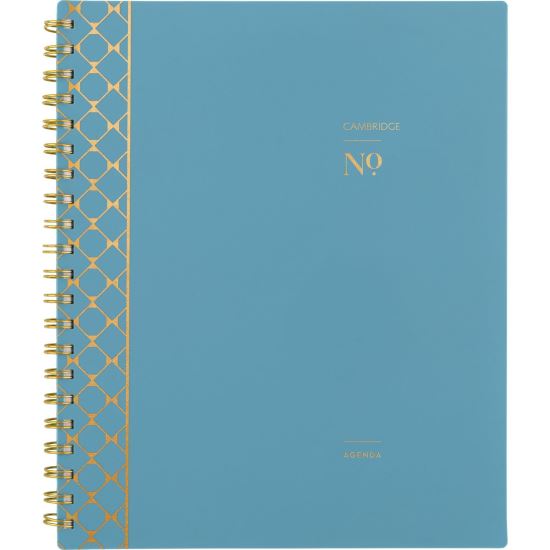 Workstyle Weekly/Monthly Planner, Geometric Artwork, 11 x 9.38, Blue/Gold Cover, 12-Month (Jan to Dec): 20251