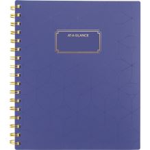 Badge Geo Weekly/Monthly Planner, 8.88 x 7.69, Purple/Gold Cover, 13-Month (Jan to Jan): 2025 to 20261