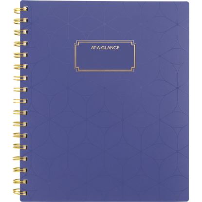 Badge Geo Weekly/Monthly Planner, 8.88 x 7.69, Purple/Gold Cover, 13-Month (Jan to Jan): 2025 to 20261