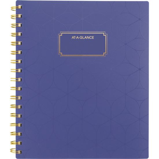 Badge Geo Weekly/Monthly Planner, 8.88 x 7.69, Purple/Gold Cover, 13-Month (Jan to Jan): 2025 to 20261