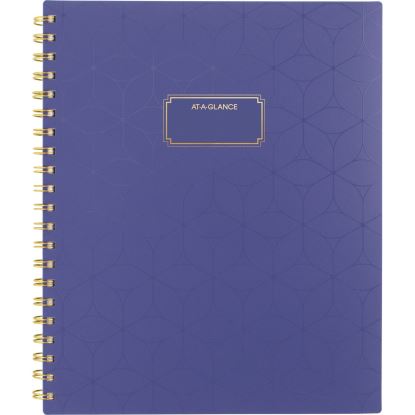 Badge Geo Weekly/Monthly Planner, 11 x 9.25, Purple/Gold Cover, 13-Month (Jan to Jan): 2025 to 20261