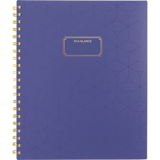 Badge Geo Weekly/Monthly Planner, 11 x 9.25, Purple/Gold Cover, 13-Month (Jan to Jan): 2025 to 20261