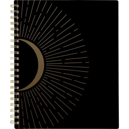 Radiate Weekly/Monthly Planner, Stylized Solar-Eclipse Artwork, 11 x 9.25, Black/Gold Cover, 12-Month (Jan to Dec): 20251