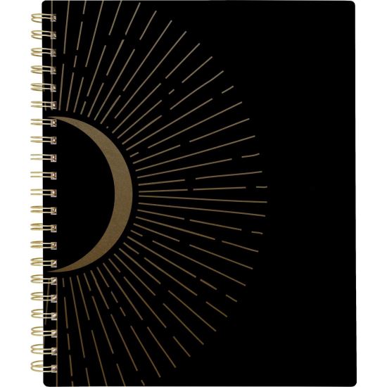 Radiate Weekly/Monthly Planner, Stylized Solar-Eclipse Artwork, 11 x 9.25, Black/Gold Cover, 12-Month (Jan to Dec): 20251