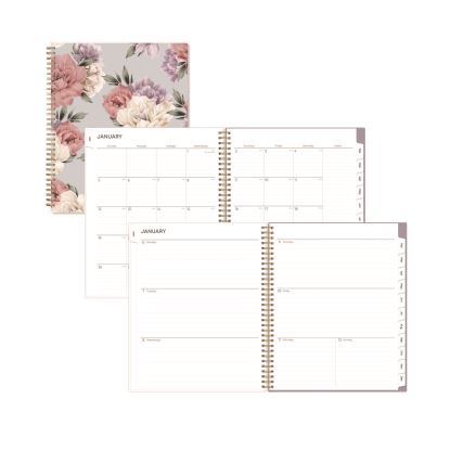 Tula Weekly/Monthly Planner, Floral Artwork, 11" x 8.5", Purple/Pink/White Cover, 12-Month (Jan to Dec): 20251