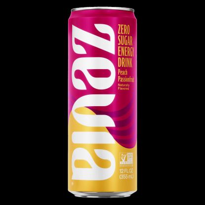 Zero Sugar Naturally Sweetened Energy Drink, Peach Passionfruit, 12 oz Can, 12/Carton1