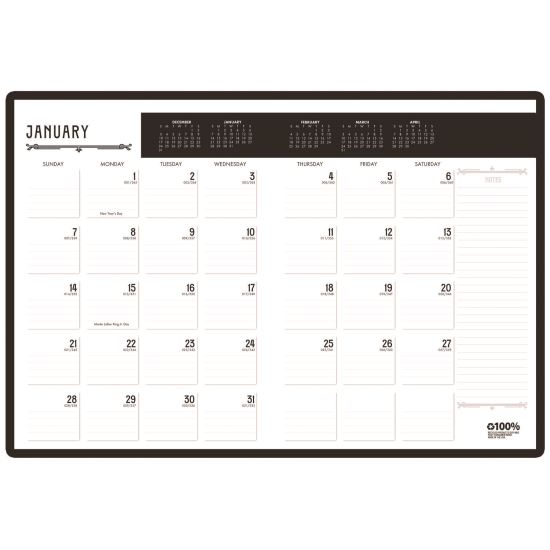 100% Recycled Deco Days Monthly Planner, 11 x 8.5, Black/Gold Cover, 12-Month (Jan to Dec): 20251