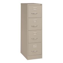 Economy Vertical File, 4 Letter-Size File Drawers, Light Gray, 15" x 25" x 52"1