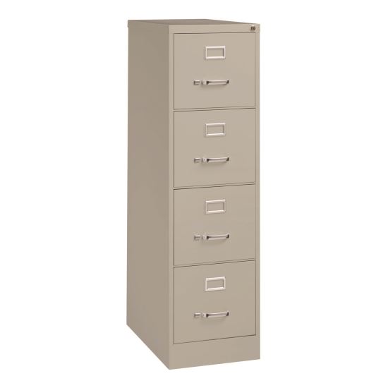 Economy Vertical File, 4 Letter-Size File Drawers, Light Gray, 15" x 25" x 52"1