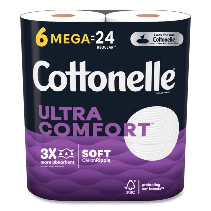 Ultra ComfortCare Toilet Paper, Soft Tissue, Mega Rolls, Septic Safe, 2-Ply, White, 284/Roll, 6 Rolls/Pack, 36 Rolls/Carton1