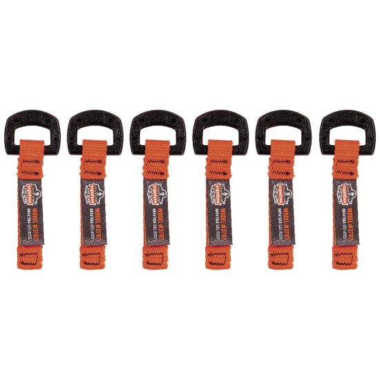 Squids 3707 Web Tool Tether Attachment w/ Non-Conductive D-Ring Tool Tails, 2 lb Max Working Capacity, 3.5", Orange, 6/Pack1