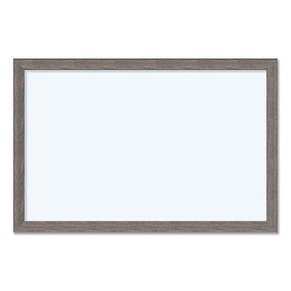 Magnetic Dry Erase Board with Rustic Frame, 35 x 23, White Surface, Brown Frame1