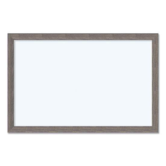 Magnetic Dry Erase Board with Rustic Frame, 35 x 23, White Surface, Brown Frame1