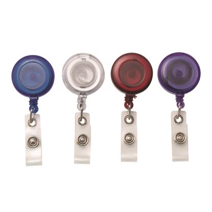 Clip-On Badge Reel, Extends 30", Assorted Colors, 20/Pack1