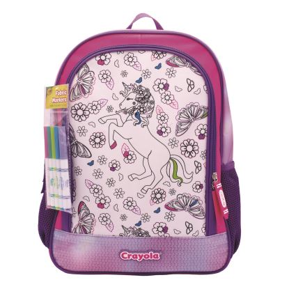 Color-Your-Own Backpack, Mystical Unicorn, 15 x 5 x 16, Pink/Purple1