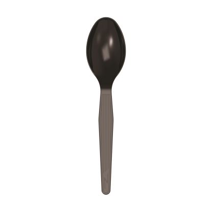 Mediumweight Polystyrene Wrapped Cutlery, Teaspoon, Black, 1,000/Carton1