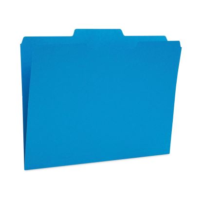 Reinforced Top Tab File Folders, 1/3-Cut Tabs: Assorted, Letter Size, 10.5-pt Stock, Blue, 24/Pack1