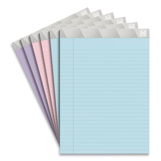 Notepads, Wide/Legal Rule, 50 Assorted Pastel-Color 8.5 x 11.75 Sheets, 6/Pack1