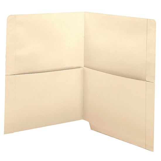 End Tab Folder with Pockets, Straight Tabs, Letter Size, Manila, 50/Box1