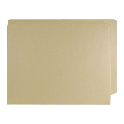 End Tab Pocket Folder with Fastener, Straight Tabs, Letter Size, Manila, 250/Box1